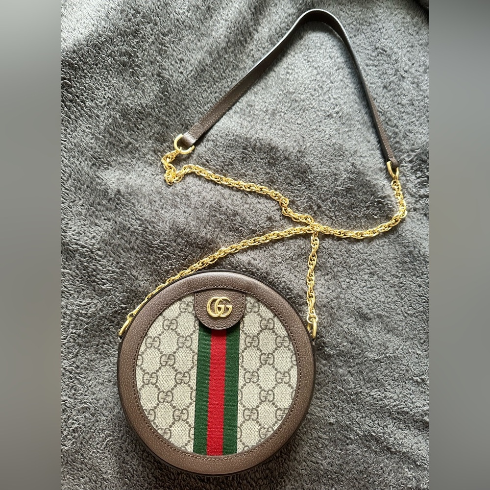 GG Supreme Mini Ophidia Round Shoulder Bag